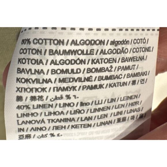 MNG Cropped Utility Shirt Green Womens Size XS Oversized Frayed Hem Button Front - Picture 9 of 9